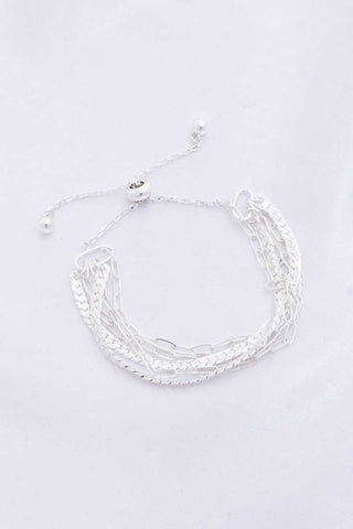 Flat Snake Chain Oval Link Slide Metal Bracelet